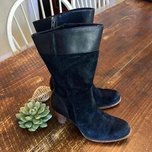 UGG | Vintage Black Suede Tall Boots with 3” Heel